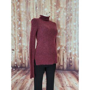 MADEWELL Women Maroon Merino Wool Alpaca Blend Mock Neck Sweater Size XXS